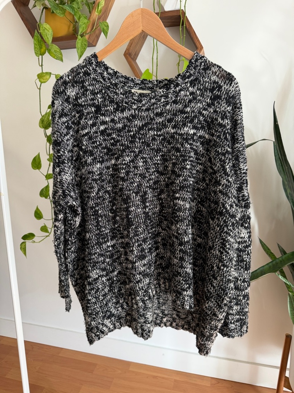 Cozy Marled Black & White Women's Sweater